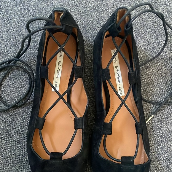 & other stories lace up flats black suede - Picture 3 of 4